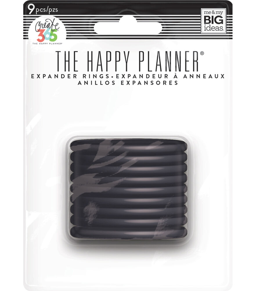 Me & My Big Ideas 9pcs Create 365 Planner Expander Rings, Black, swatch