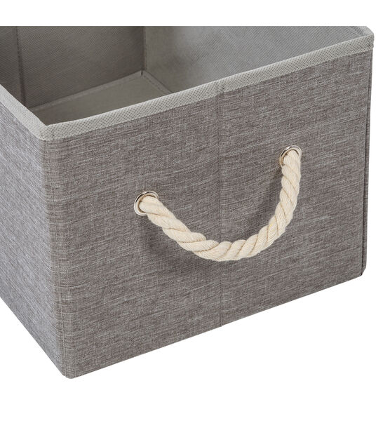 Honey Can Do 14.5" Heather Gray Fabric Storage Bins With Handles 3pk, , hi-res, image 7