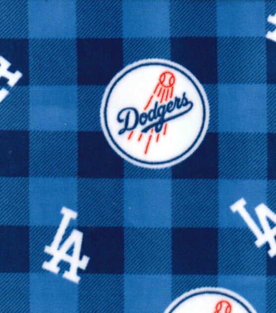Fabric Traditions Los Angeles Dodgers Fleece Fabric Buffalo Check, , hi-res, image 2