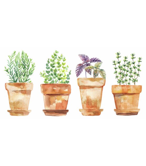 RoomMates Wall Decals Watercolor Potted Herbs