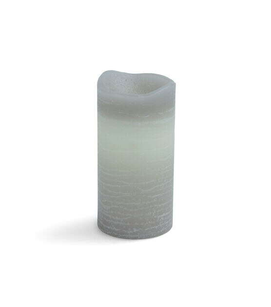 3" x 6"  LED Warm Gray Inglow Rustic Pillar Candle by Hudson 43, , hi-res, image 2