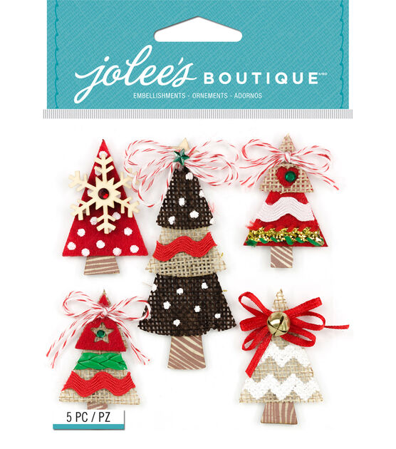 Jolee’s Boutique Burlap Stickers Holiday Trees