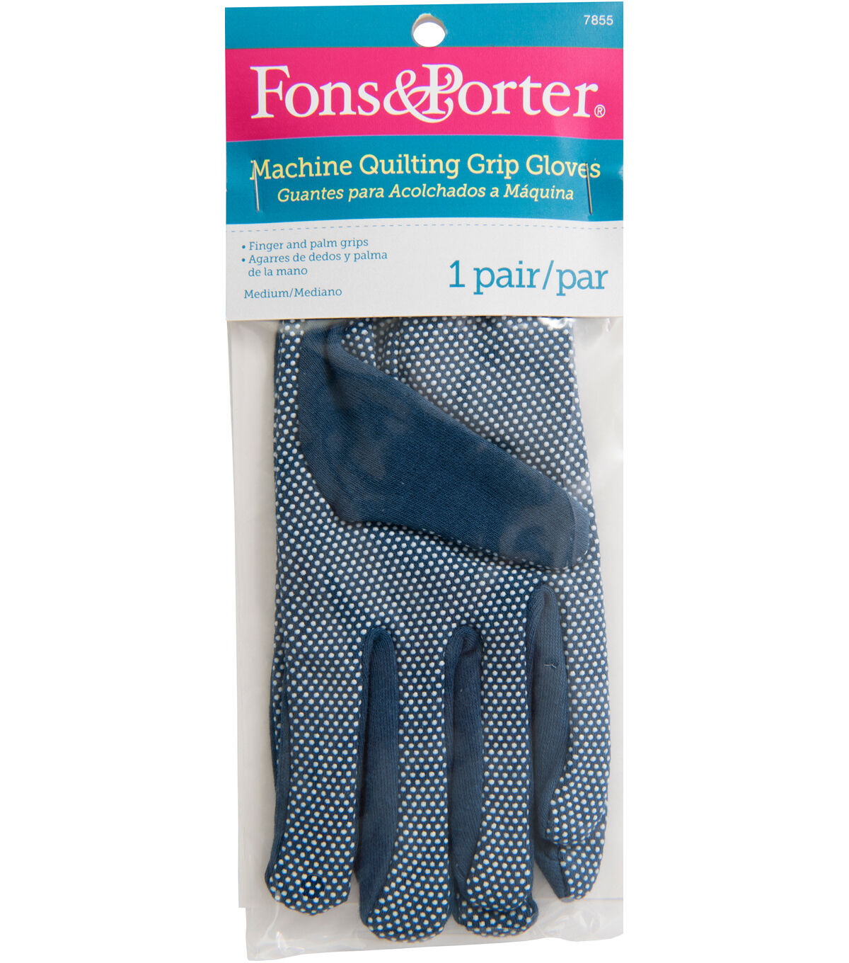 Fons & Porter One Pair Red Machine Quilting Grip Gloves