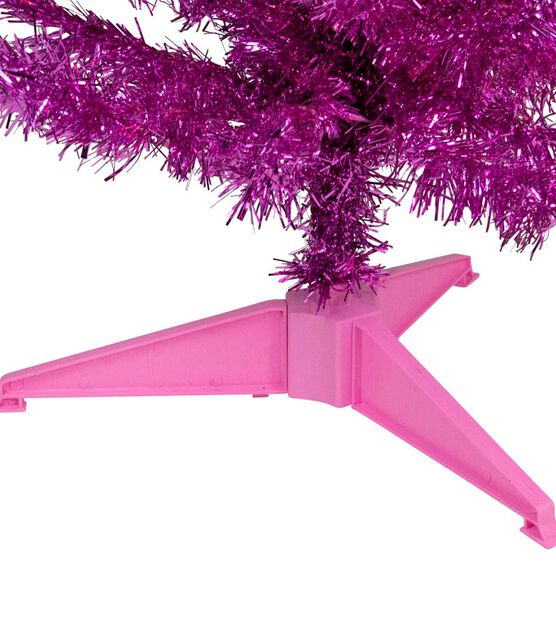 Northlight 4' Pre Lit Pink Tinsel Christmas Tree, , hi-res, image 5