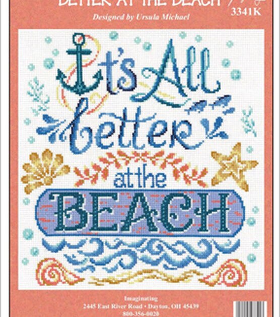Imaginating 10" Life is Better at the Beach Counted Cross Stitch Kit