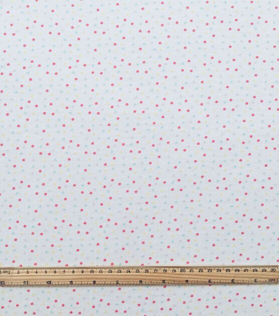White Spring Polka Dots Jersey Knit Fabric by POP!, , hi-res, image 2