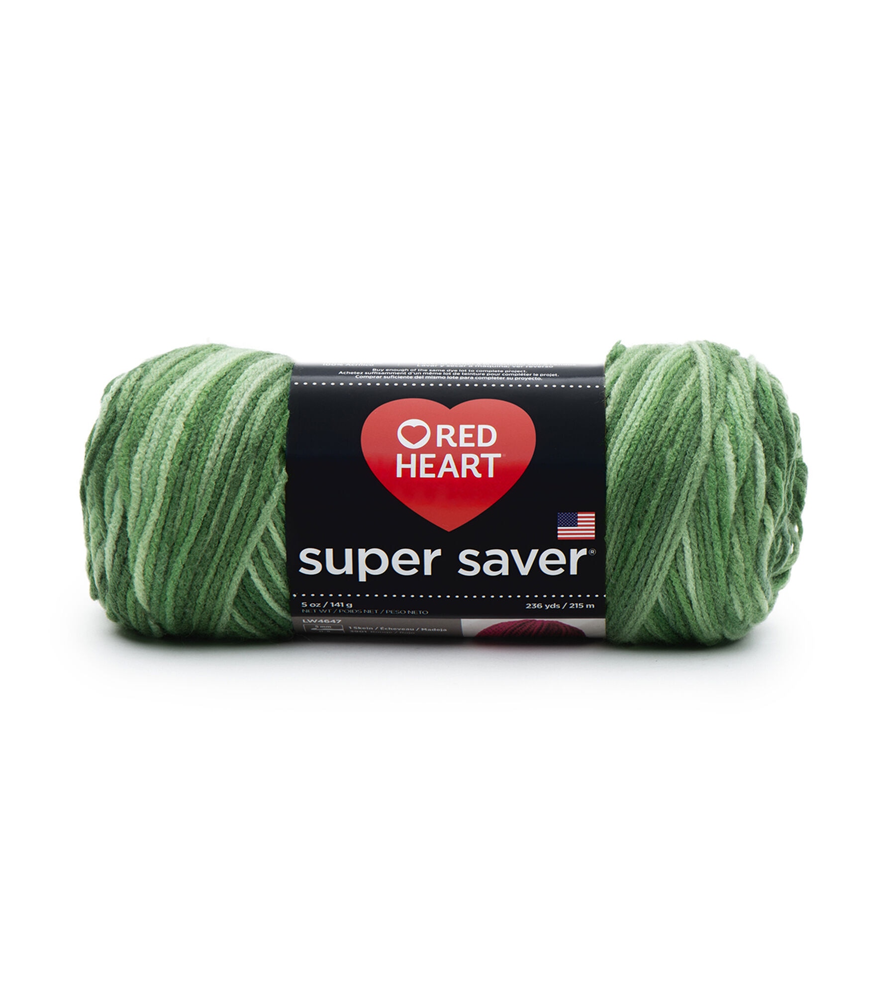 Red Heart Super Saver Worsted Acrylic Yarn, Green Tones, hi-res