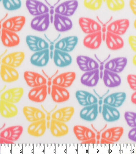 Multi Butterfly Lines Blizzard Fleece Fabric, , hi-res, image 3