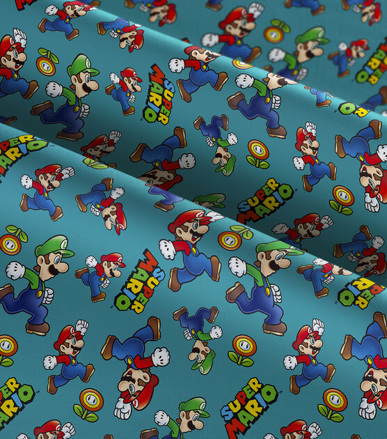 Nintendo Mario Luigi Toss Cotton Fabric, , hi-res, image 3
