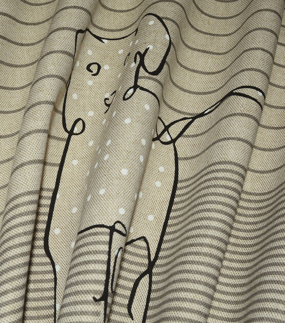 ED Ellen DeGeneres Upholstery Fabric 27'' Shale Doodle Dog, , hi-res, image 2