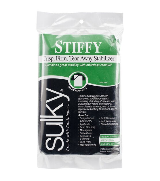 Sulky 20"x36" Stiffy Tear Away Stabilizer White