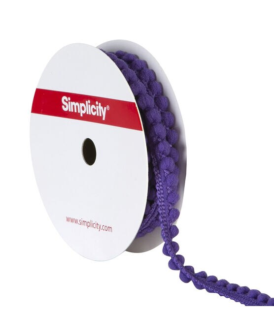 Simplicity Mini Puff Ball Trim 0.38'' Violet, , hi-res, image 3