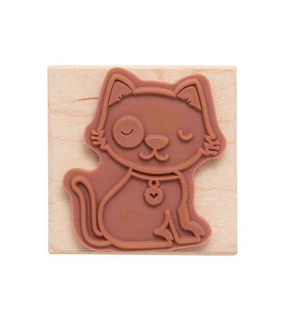 American Crafts Wooden Stamp Cat, , hi-res, image 3