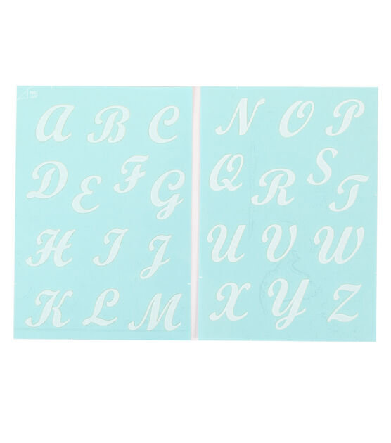 Tulip 8" x 10" Script Alphabet Sticky Fabric Stencils 2ct, , hi-res, image 2