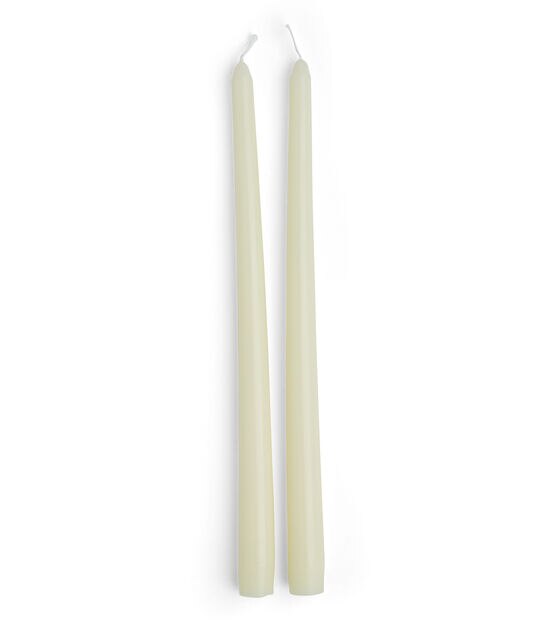 12" Cream Unscented Taper Candles 2pk by Hudson 43, , hi-res, image 2