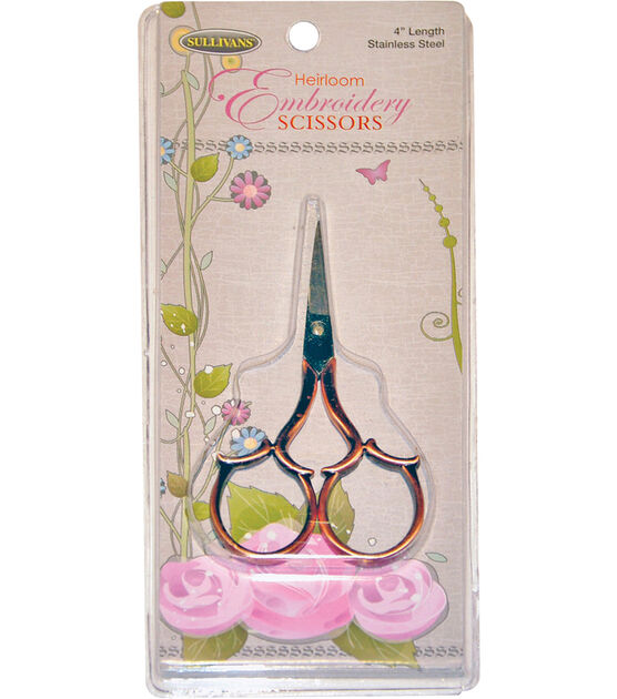 Sullivans 4" Heirloom Embroidery Scissors With Leaf Handle, , hi-res, image 1