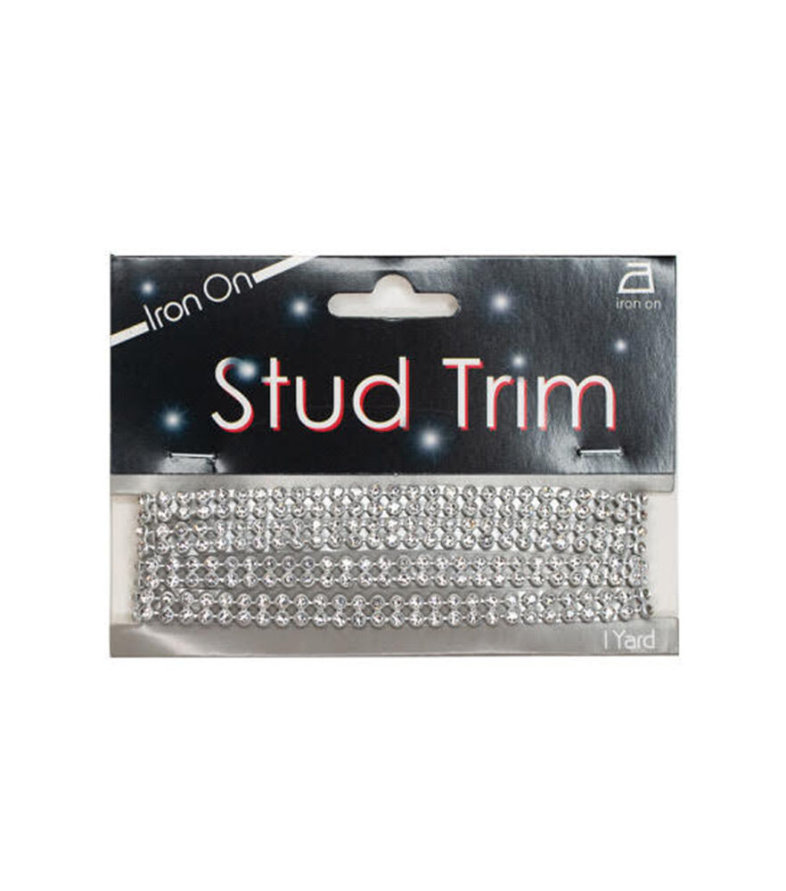 Iron On Rhinestone Trim Silver