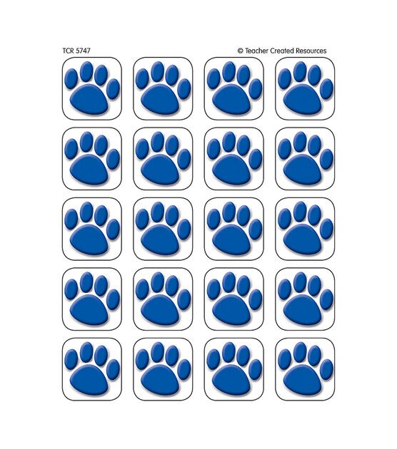 Teacher Created Resources 1440pc Blue Paw Prints Stickers, , hi-res, image 2