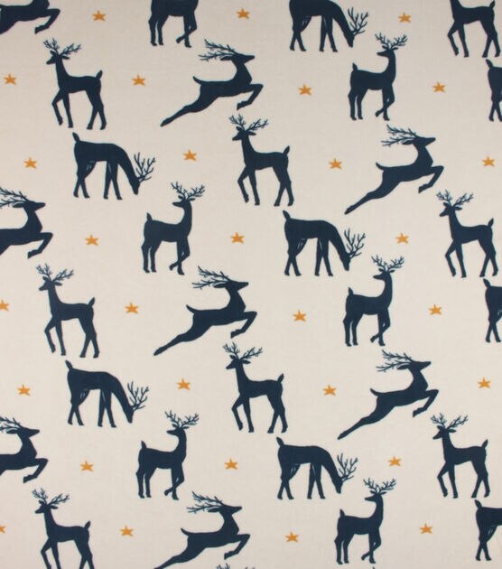 72" Wide Winter Deer No Sew Fleece Blanket by Place & Time, , hi-res, image 4