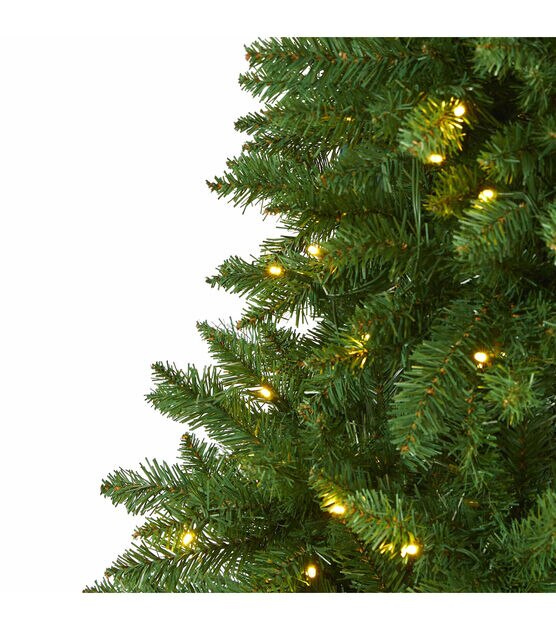 Nearly Natural 6' Clear Pre Lit Green Slim Mountain Pine Christmas Tree, , hi-res, image 3