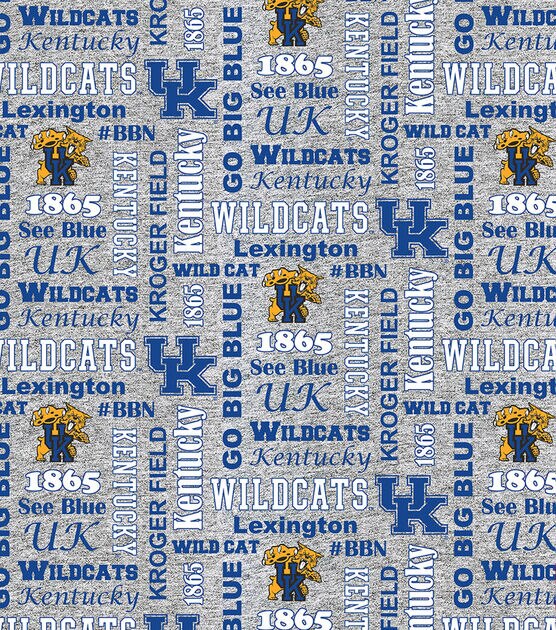 University of Kentucky Wildcats Fleece Fabric Heather Verbiage, , hi-res, image 2