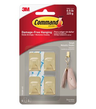 Command Metal Hooks, Small, Stainless Steel