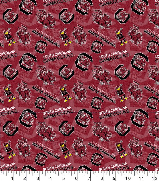 University of South Carolina Gamecocks Cotton Fabric Tone on Tone