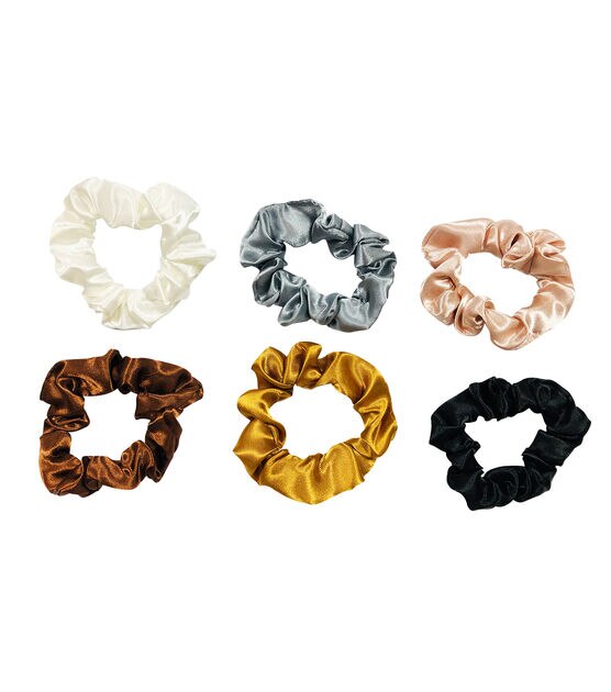 6ct Polyester Silky Skinny Scrunchies by hildie & jo, , hi-res, image 2