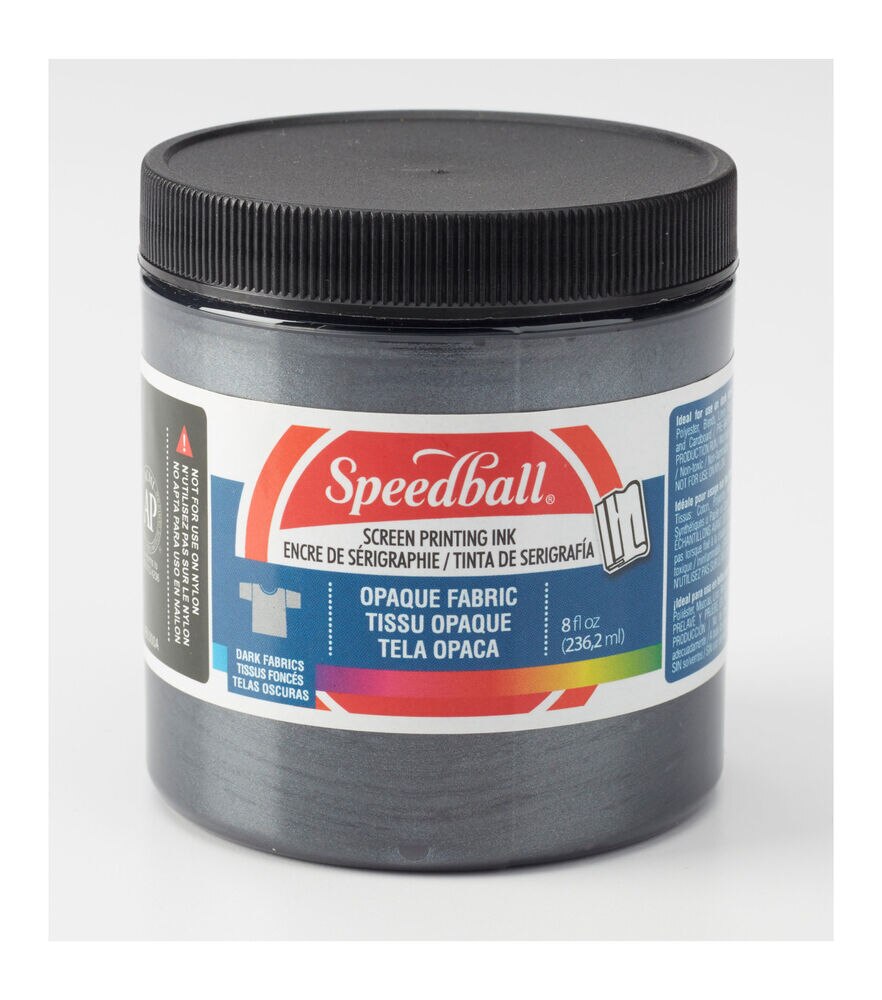Speedball Opaque Fabric Screen Printing Ink 8 oz. Jar, Black Pearl, swatch
