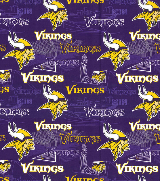 Fabric Traditions Minnesota Vikings NFL Stadium Cotton Fabric, , hi-res, image 2