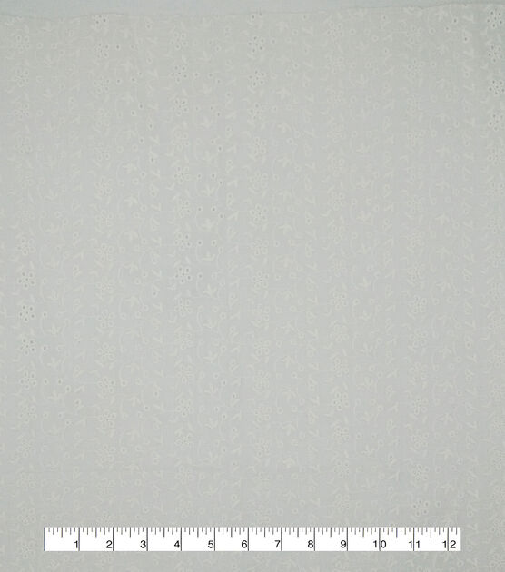 White Simple Eyelet Specialty Cotton Fabric