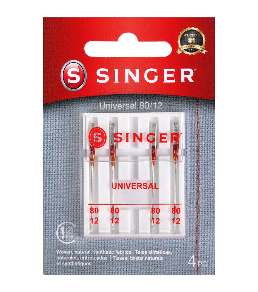 SINGER Universal Regular Point Sewing Machine Needles, Size 90/14 - 4 Count  