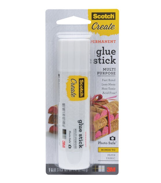 Scotch Permanent Glue Sticks - 4 Sticks - Non-Toxic, Washable, Acid Free  NEW