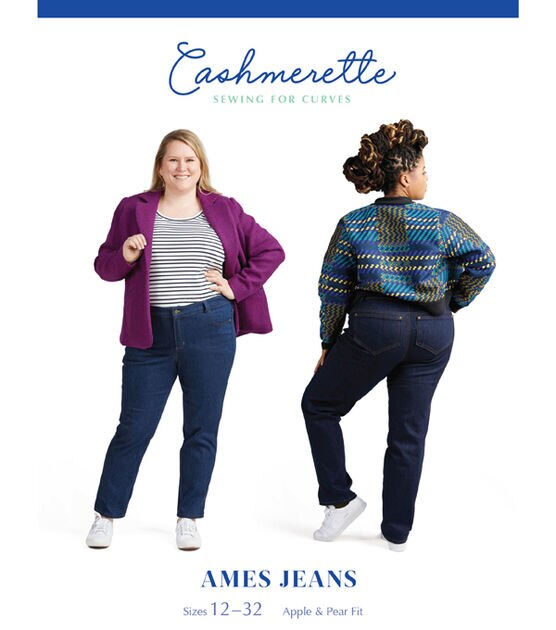 Cashmerette Size 12 to 32 Women's Ames Jeans Sewing Pattern