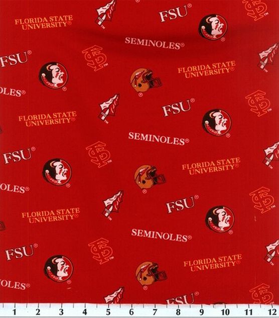 Florida State University Seminoles Cotton Fabric All Over