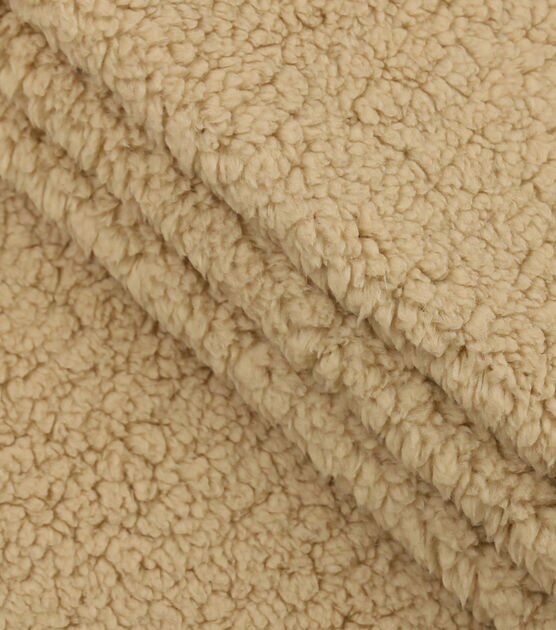 Solid Faux Fur Sherpa Fabric Soft 160x50cm 62''x19'' for Sewing, Toys,  Cushions, Costume, DIY Crafts, Collars(Color:Khaki)