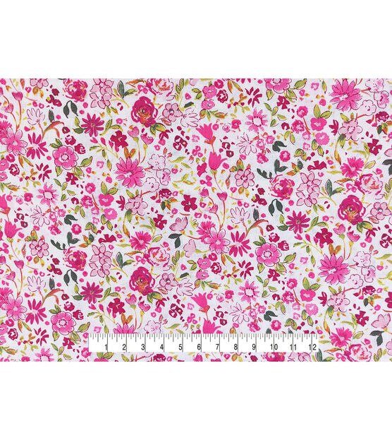Pink Mini Scattered Floral Quilt Cotton Fabric by Keepsake Calico, , hi-res, image 4