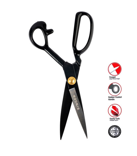 SINGER ProSeries 10" Forged Tailor Scissors, Black Oxidized Blades, , hi-res, image 5