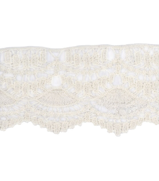 Simplicity Knit Lace Trim 3.4'' Ivory, , hi-res, image 2
