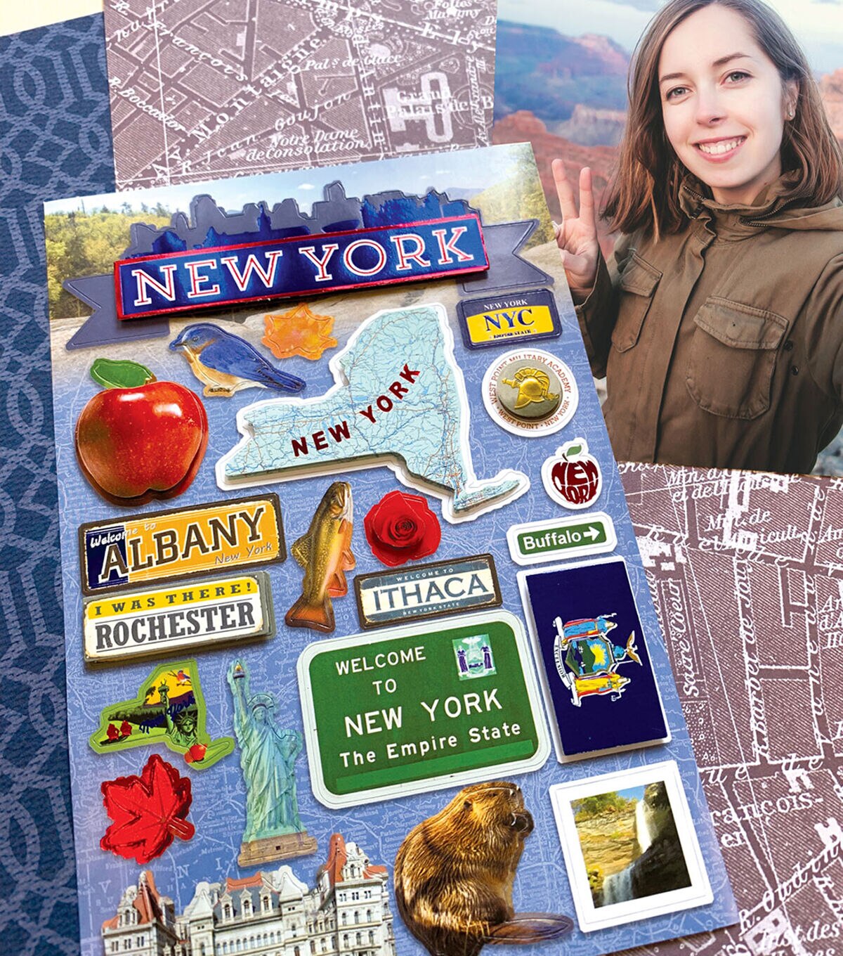travel New York City Paper House 2-d Stickers 4.5"x7.5" 