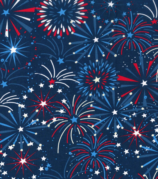 Star Fireworks Patriotic Cotton Fabric