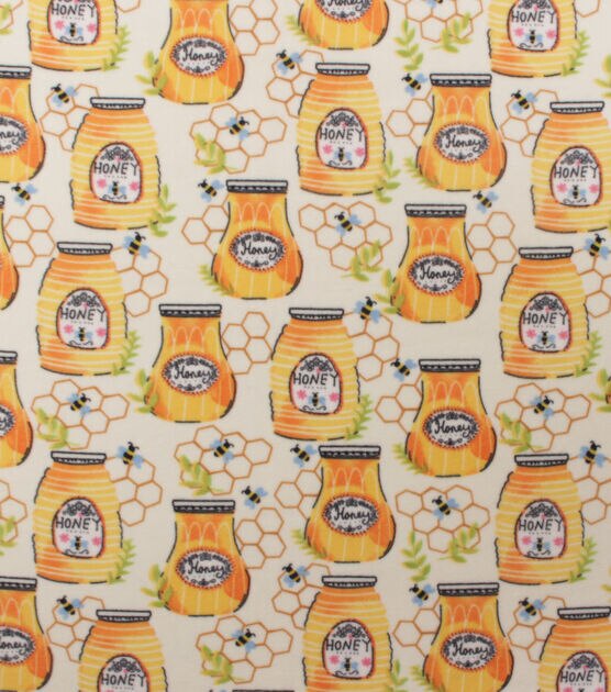 Honey Jars Anti Pill Fleece Fabric, , hi-res, image 2