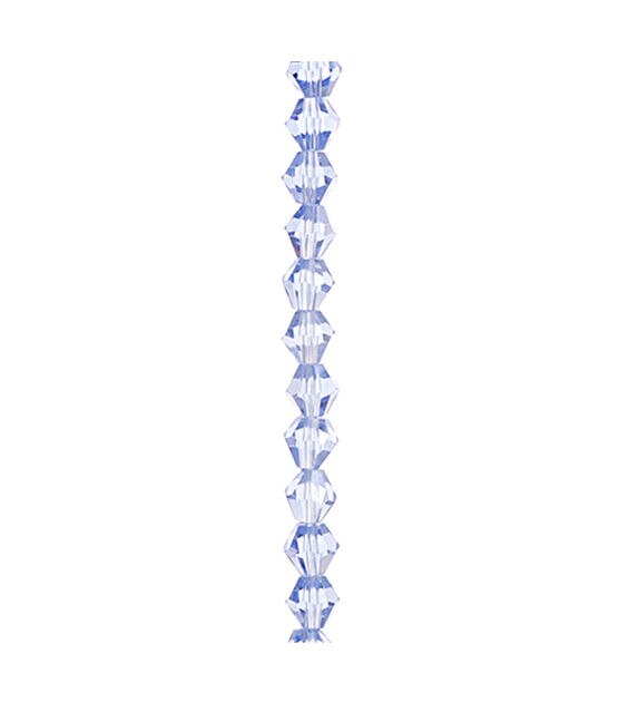 7" Light Sapphire Glass Bicone Bead Strand by hildie & jo, , hi-res, image 2