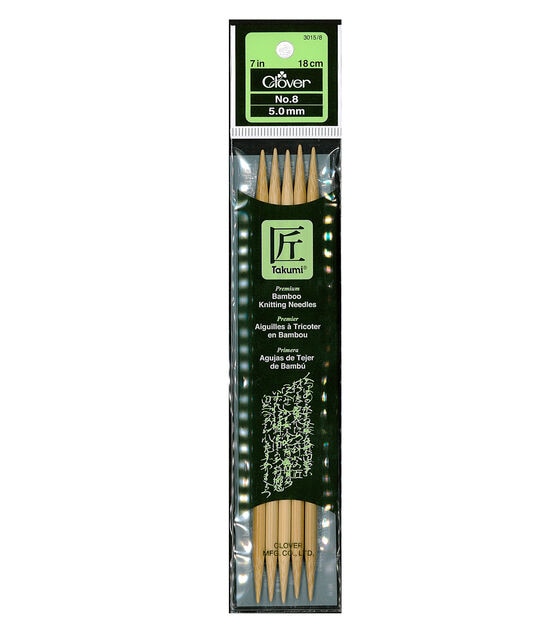 Clover Bamboo Double Point Knitting Needles - Size 8