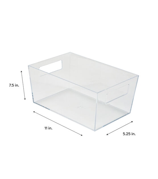 Simplify 11.5" Clear Storage Bin With Handles, , hi-res, image 3