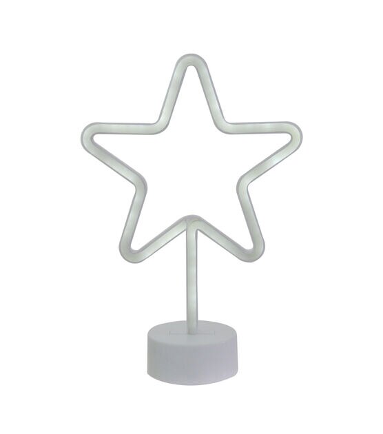 Northlight 11.5" White Star LED Neon Style Table Sign