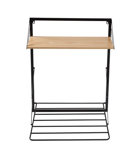 Honey Can Do 24" x 31" Black Wall Mounted Drying Rack With Shelf, , hi-res, image 9