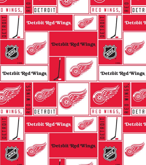 Detroit Red Wings Fleece Fabric Block