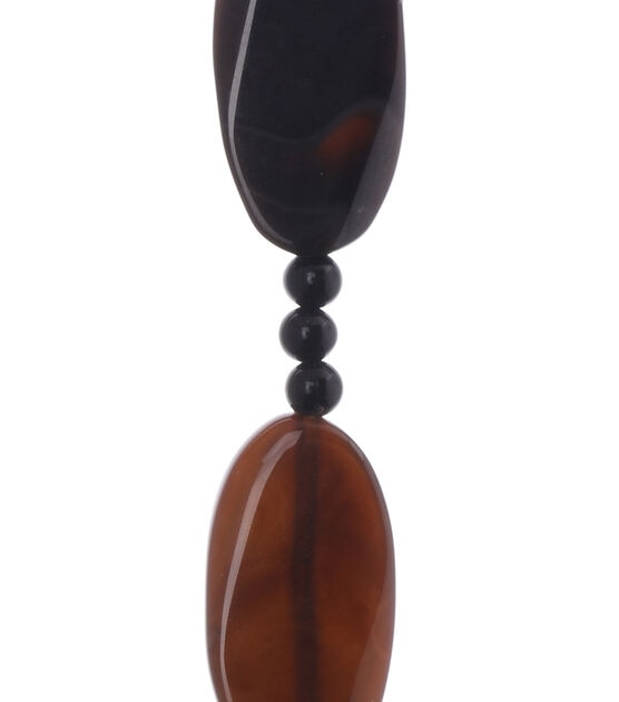 20mm x 40mm Black & Brown Oval Agate Stone Bead Strand by hildie & jo, , hi-res, image 2