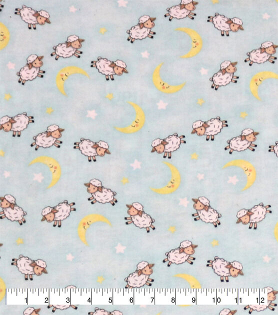 Lamb and Moons Super Snuggle Flannel Fabric